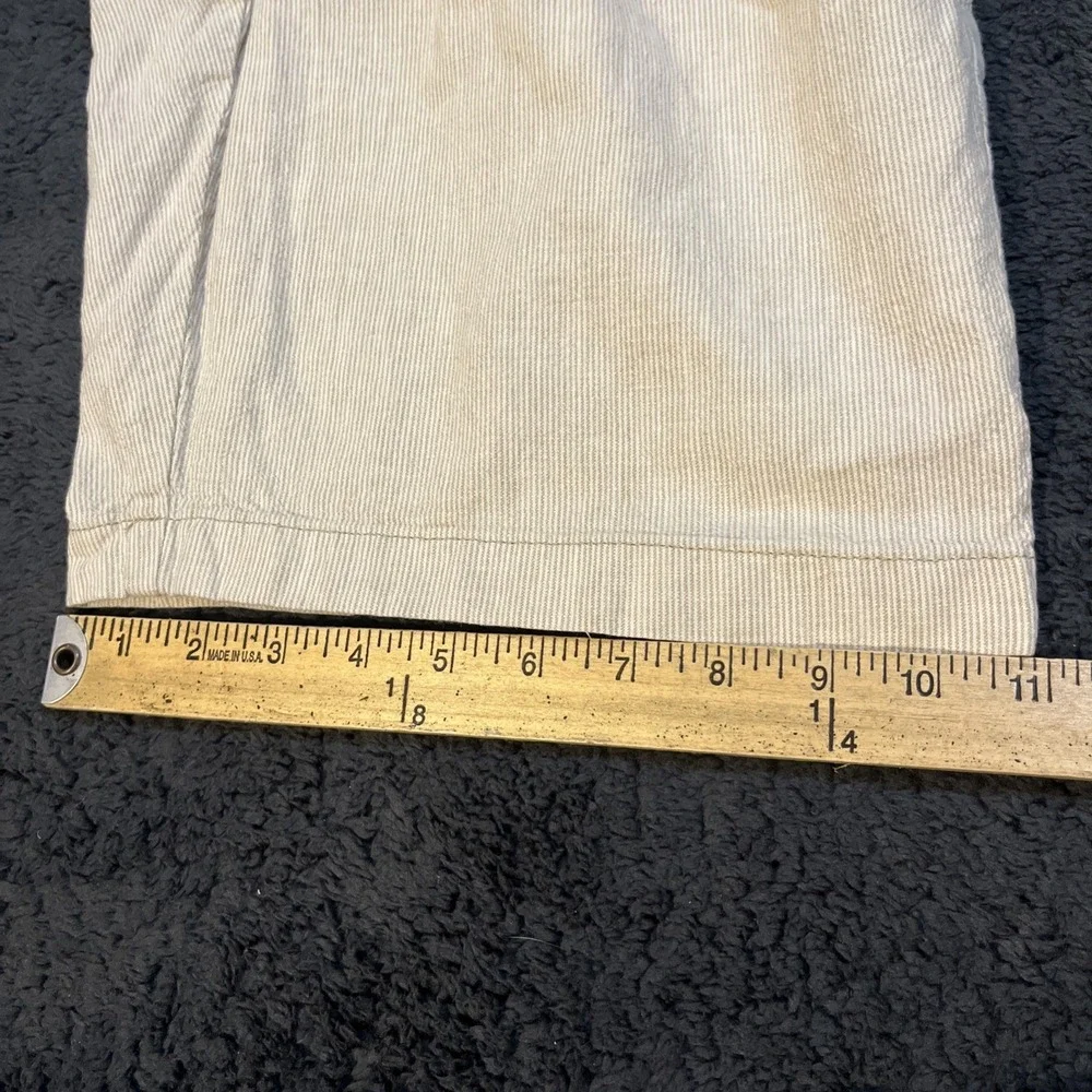 Tommy Bahama Stripe City Shorts Men's 34 Linen Cotton Blend Tan Beige vacation